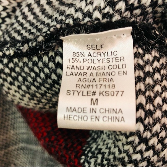 Kate Collection red gray Aztec pattern cardigan - Picture 7 of 8